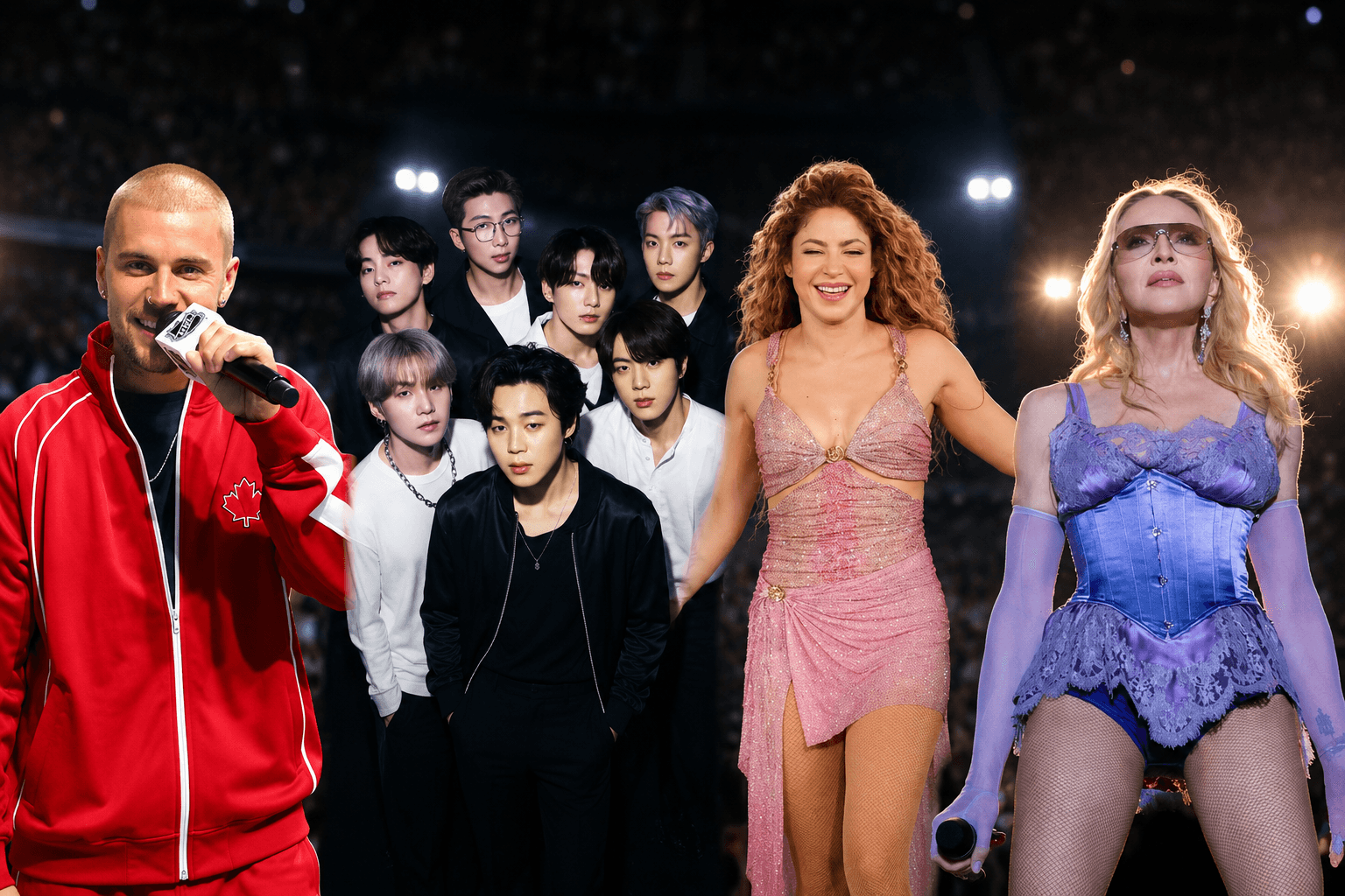 Shakira, BTS, Madonna y Justin Bieber cantarán en la final del Mundial 2026